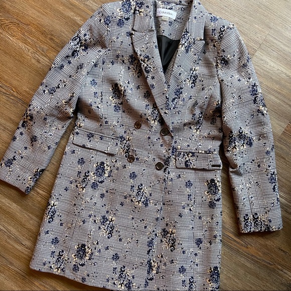 Calvin Klein Floral-Printed Plaid Jacket - Picture 5 of 15